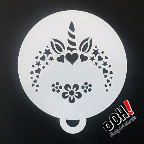 Ooh Body Art Stencil Flip Unicorn (Unicorn Flip C03)